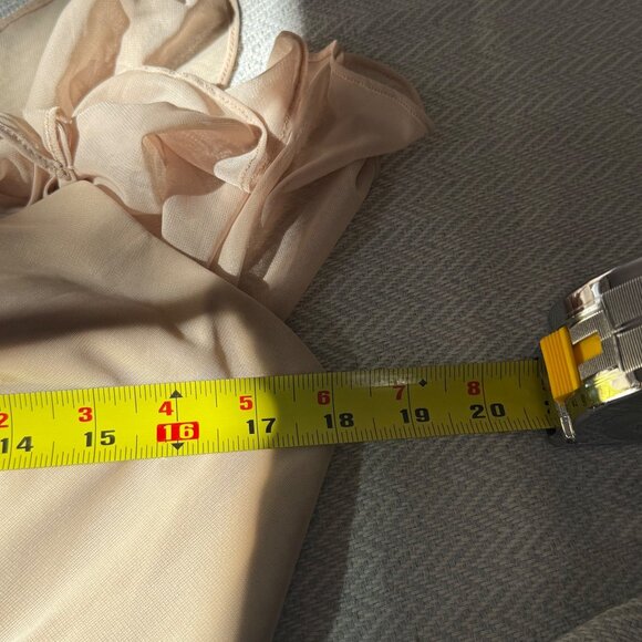 Azazie Dress Womens 6 Beige Bridesmaid Wedding C Cup Maxi Formal Elegant Neutral - Picture 13 of 16